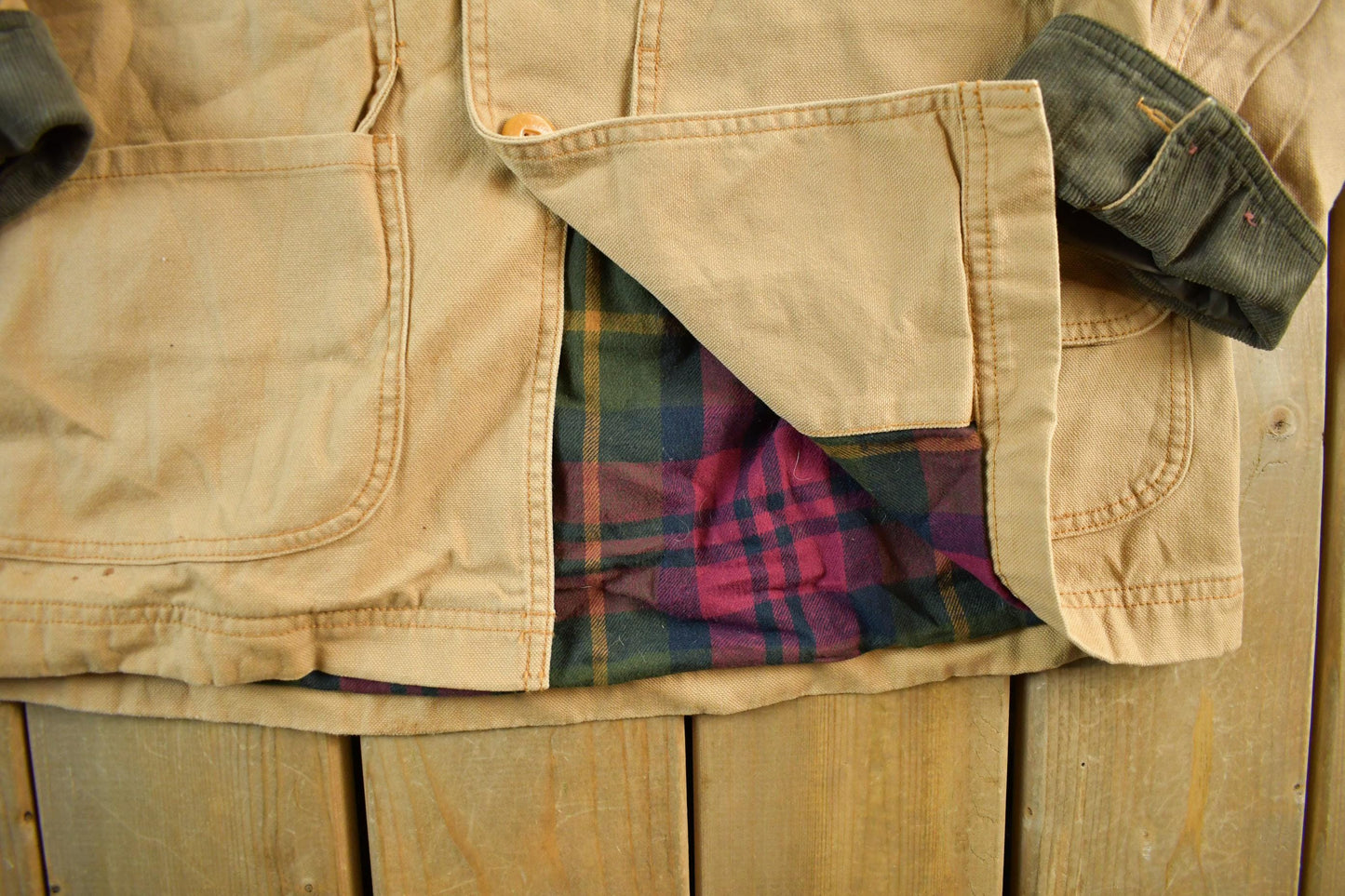 Vintage 2000s L.L. Bean Flannel Lined Barn Chore Coat Men's Large from propervintagecanada