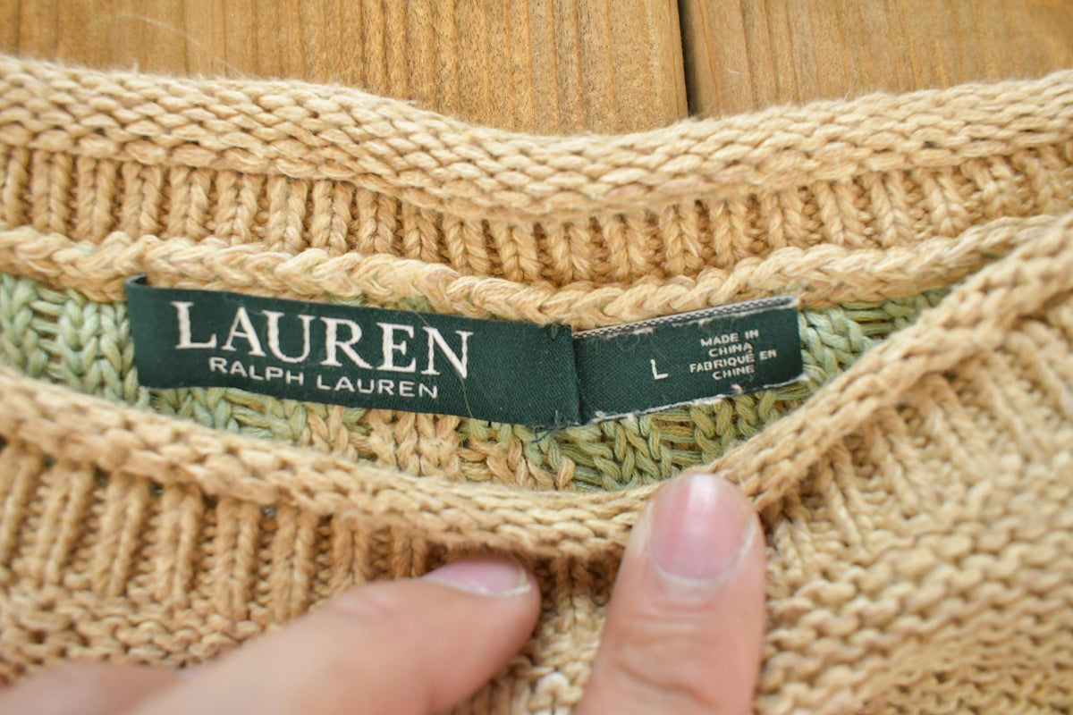 Vintage 2000s Lauren Ralph Lauren Aztec Knit Sweater Women's L / Vintage Polo Sweatshirt / Abstract Pattern / Southwestern Cowboy / Navajo from propervintagecanada
