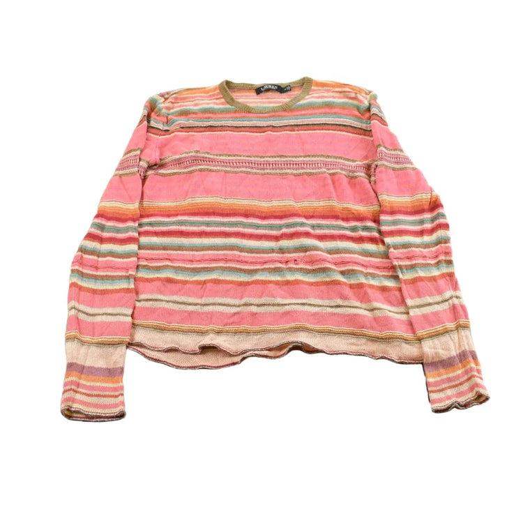 Vintage 2000s Lauren Ralph Lauren Striped Knit V-Neck Sweater Women's M from propervintagecanada