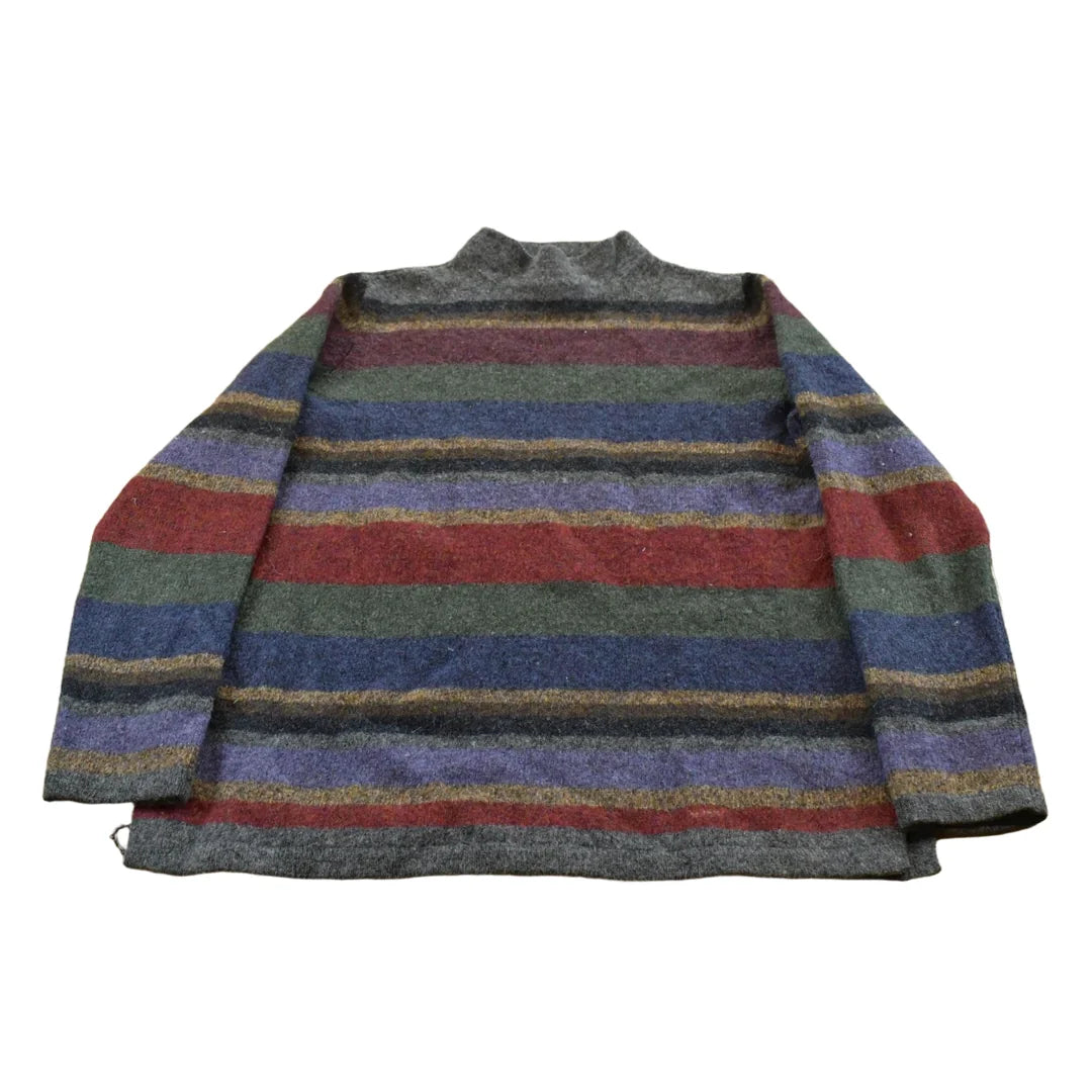 Vintage 2000s Lauren Ralph Lauren Wool Striped Knit Mock Neck Sweater Women's S from propervintagecanada