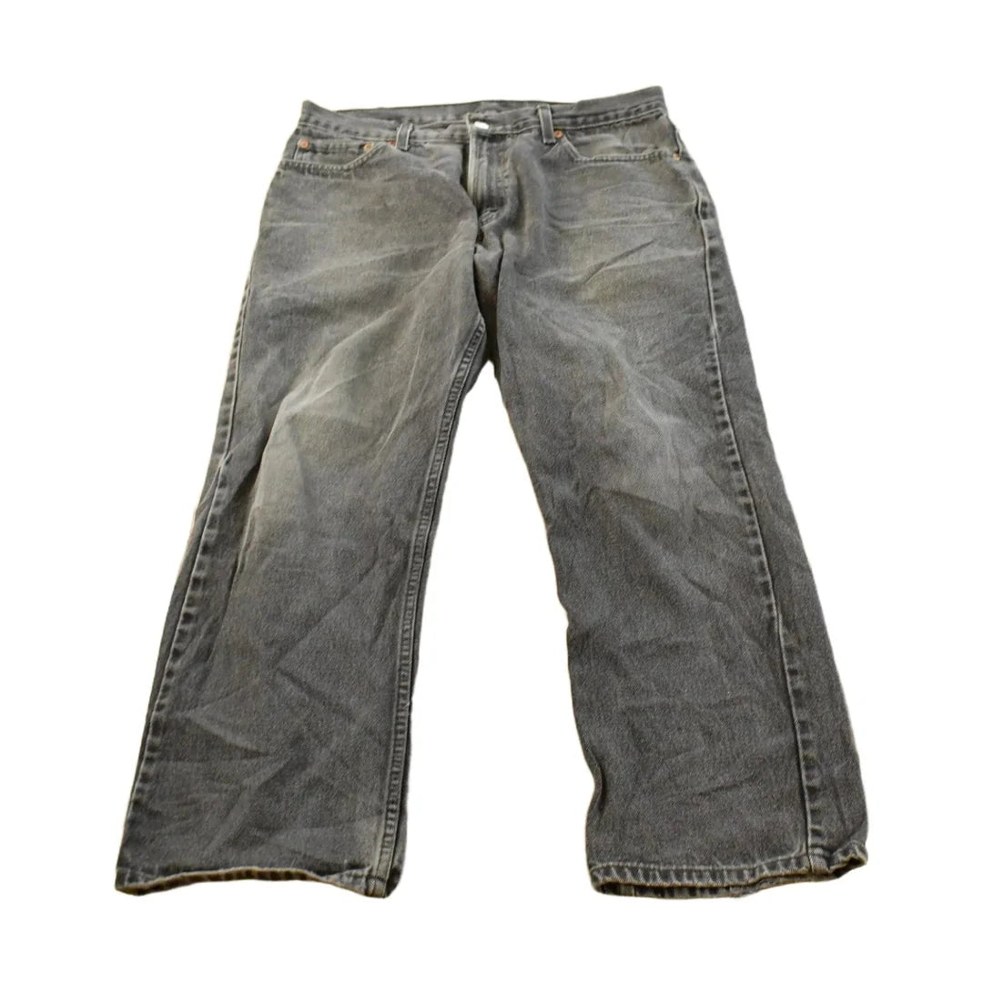 Vintage 2000s Levi's 505 Regular Straight Fit Starched Denim Black Jeans Men's 33 x 27.5 from propervintagecanada