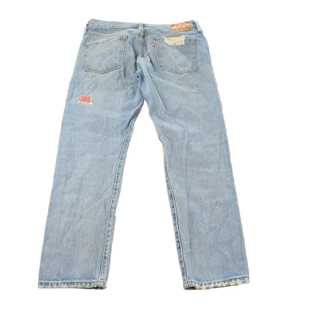 Vintage 2000s Levi's Distressed Patchwork Denim Jeans Men's 30 x 28 from propervintagecanada