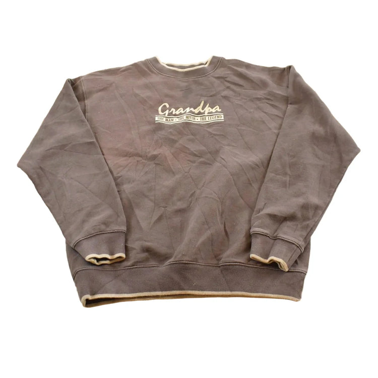 Vintage 2000s Man Myth Legend Grandpa Comedy Crewneck Mens L from propervintagecanada