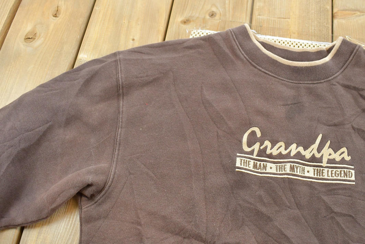 Vintage 2000s Man Myth Legend Grandpa Comedy Crewneck Mens L from propervintagecanada