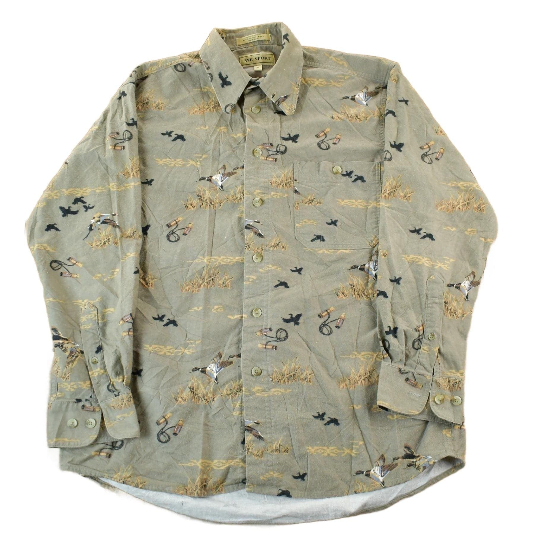 Vintage 2000s Me Sport Ducks All Over Print Button Up Shirt Men's Medium from propervintagecanada