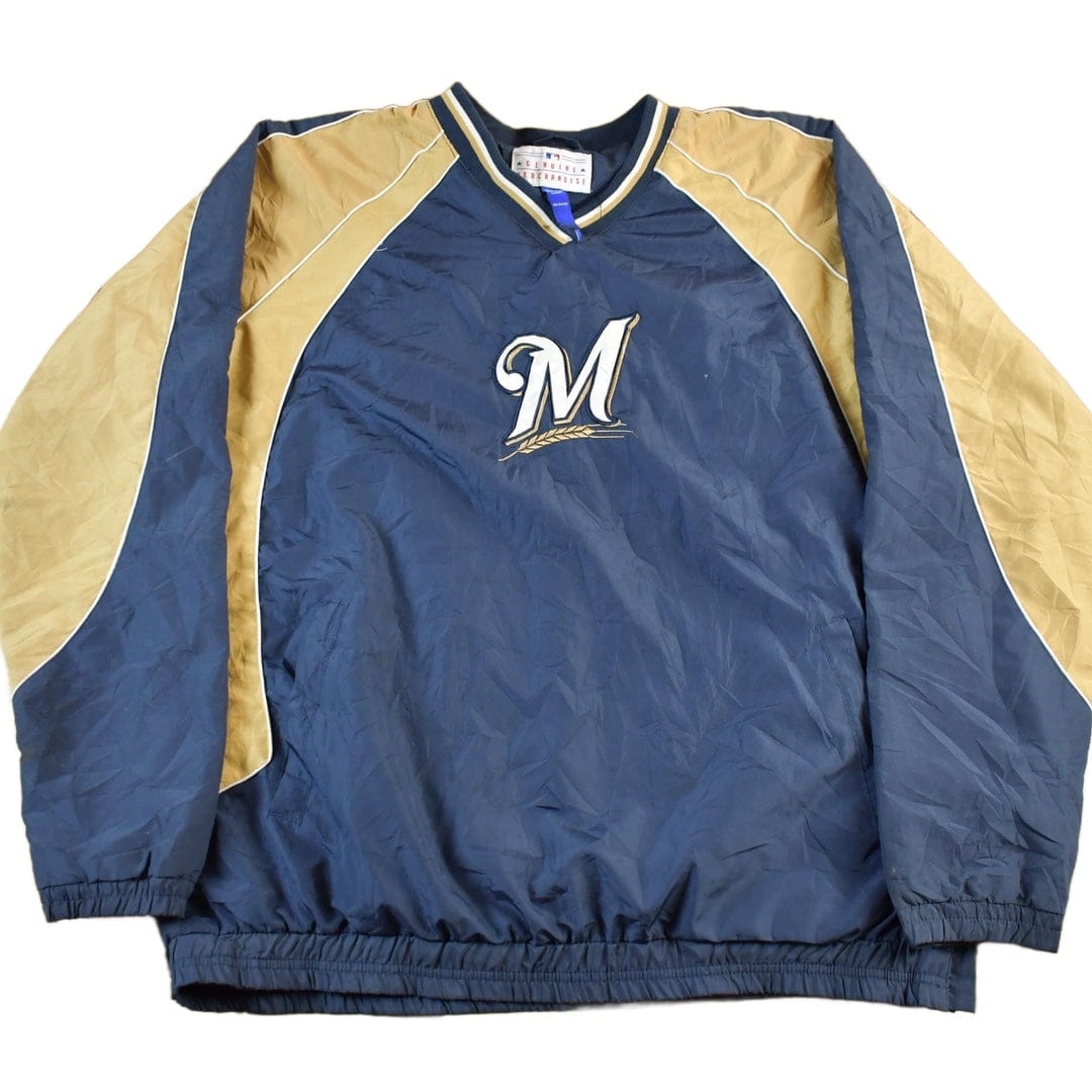 Vintage 2000s Milwaukee Brewers MLB Pull Over Windbreaker Jacket Men's XL from propervintagecanada