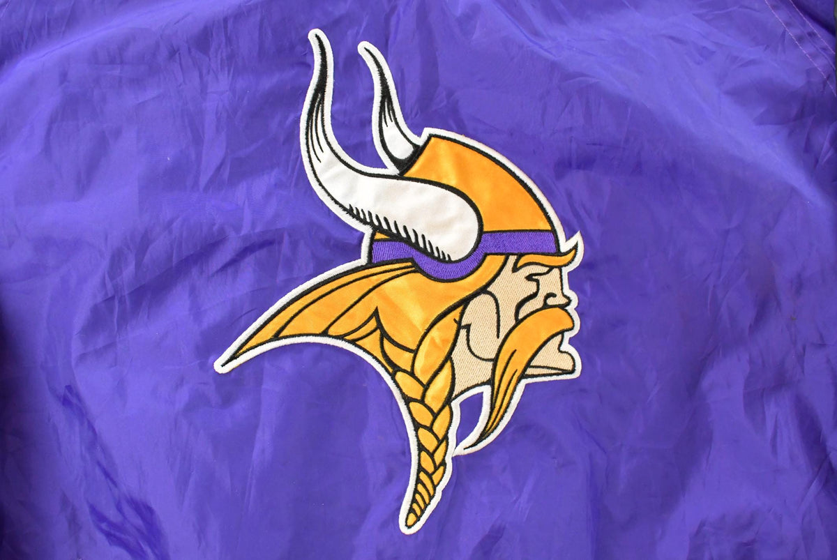 Vintage 2000s Minnesota Vikings NFL Pullover Windbreaker Jacket Men's Medium from propervintagecanada