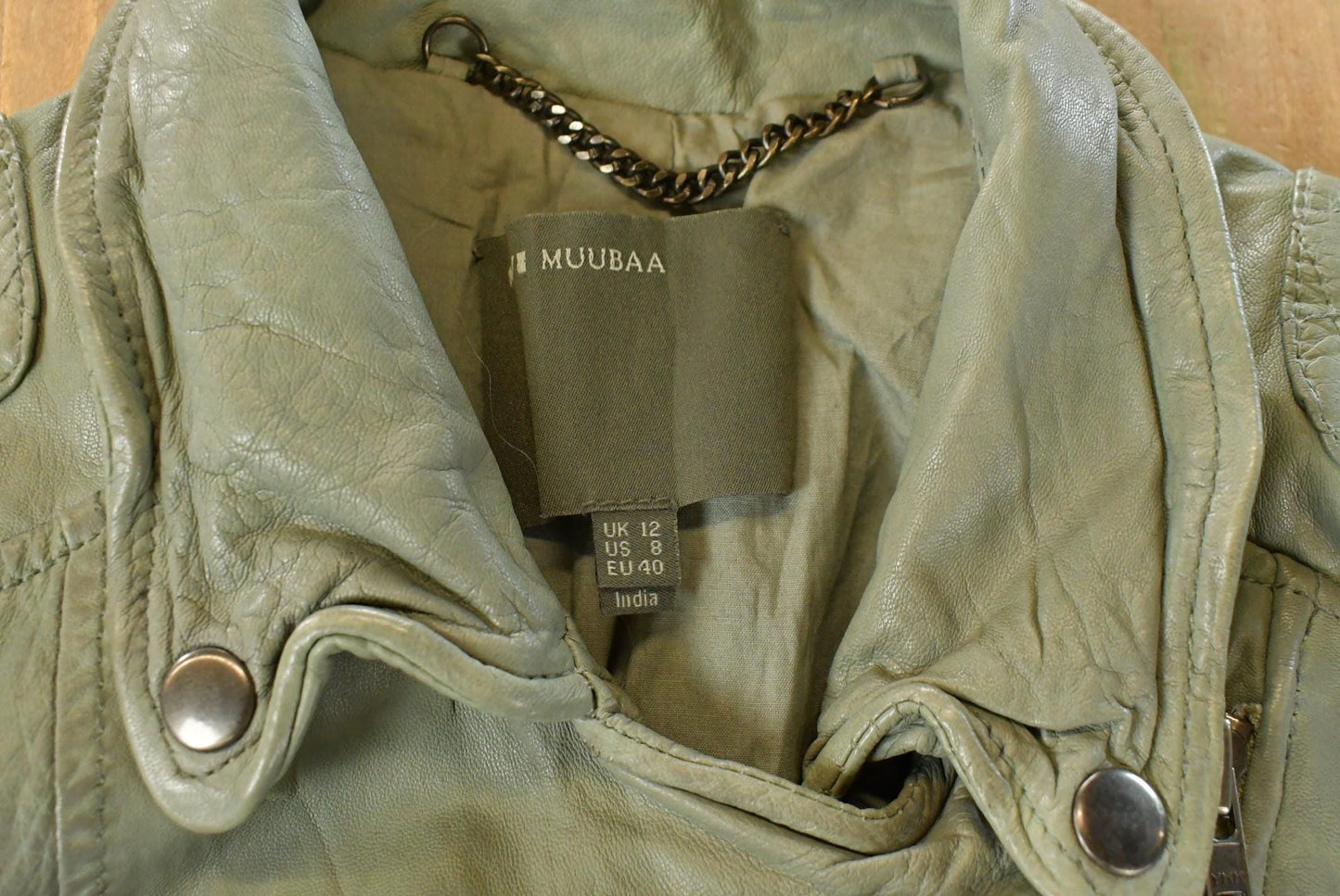 Vintage 2000s Muubaa Leather Biker Jacket Women's Small / Grey Leather Jacket / Full Zip Coat / Motorcycle from propervintagecanada