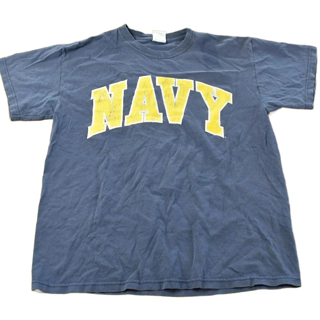 Vintage 2000s Navy Graphic T-Shirt Men's Medium / Military Top / Vintage Tee / Spellout from propervintagecanada