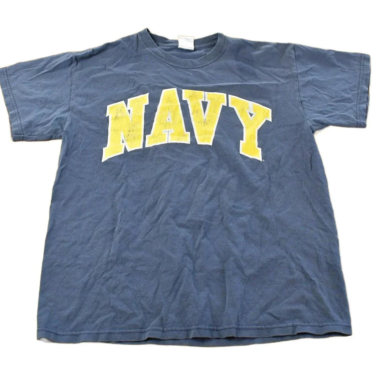 Vintage 2000s Navy Graphic T-Shirt Men's Medium / Military Top / Vintage Tee / Spellout from propervintagecanada