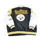 Vintage 2000s NFL Pittsburgh Steelers 6x Super Bowl Champion Embroidered Varsity Jacket Made In USA from propervintagecanada