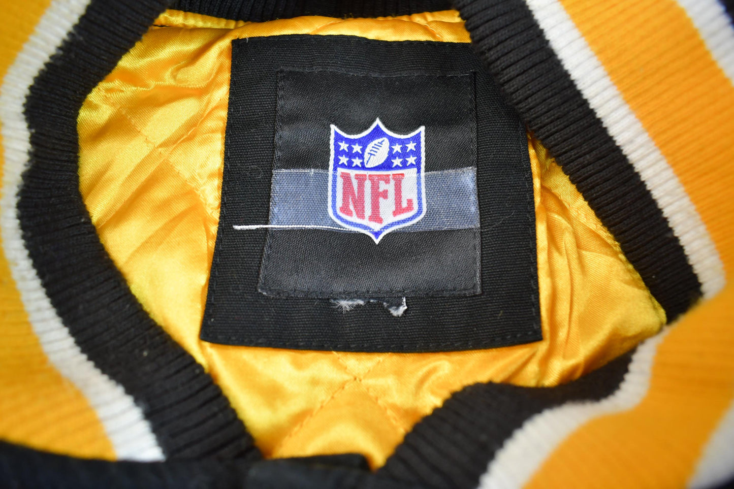 Vintage 2000s NFL Pittsburgh Steelers 6x Super Bowl Champion Embroidered Varsity Jacket Made In USA from propervintagecanada