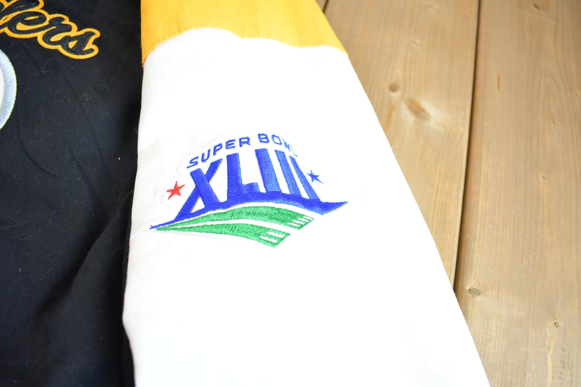 Vintage 2000s NFL Pittsburgh Steelers 6x Super Bowl Champion Embroidered Varsity Jacket Made In USA from propervintagecanada