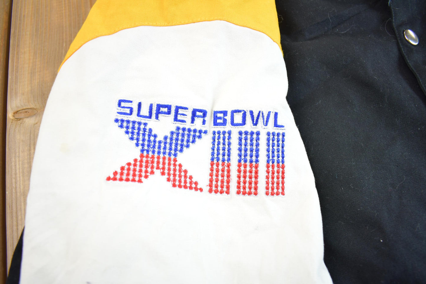 Vintage 2000s NFL Pittsburgh Steelers 6x Super Bowl Champion Embroidered Varsity Jacket Made In USA from propervintagecanada