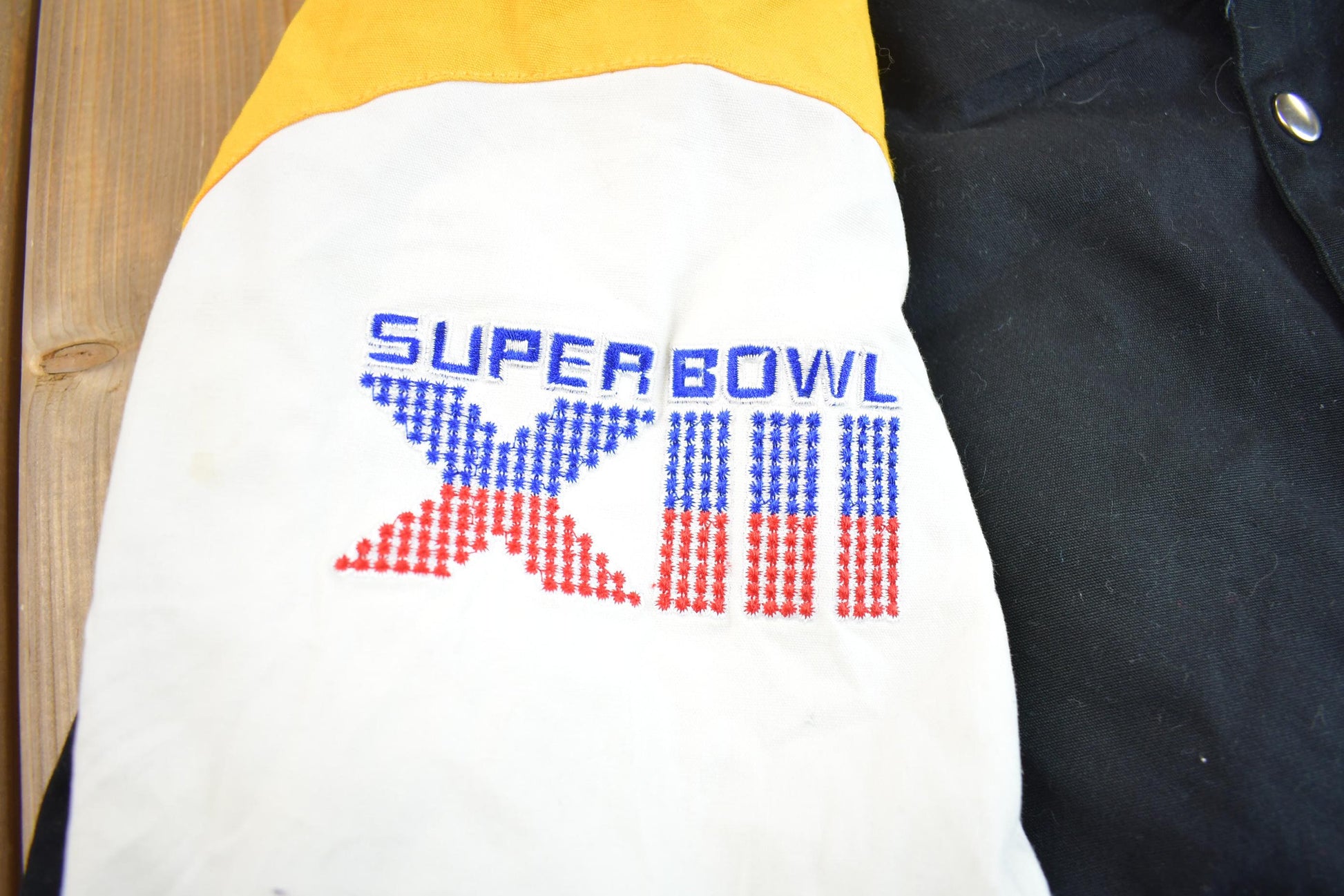 Vintage 2000s NFL Pittsburgh Steelers 6x Super Bowl Champion Embroidered Varsity Jacket Made In USA from propervintagecanada