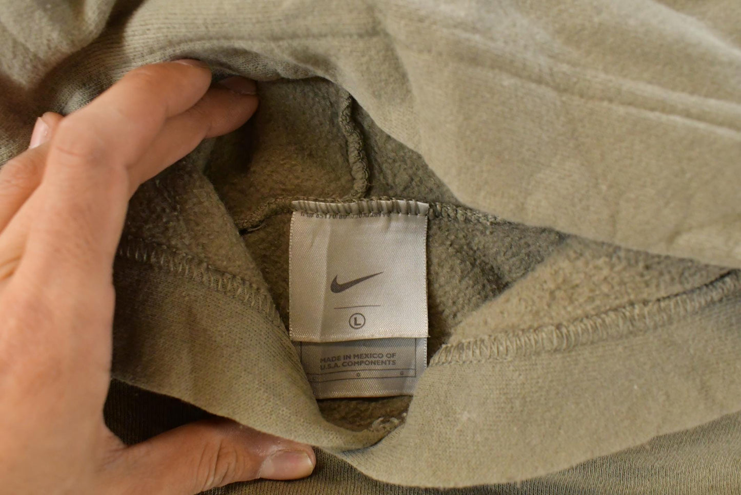 Vintage 2000s Nike Embroidered Mini Middle Swoosh Hoodie Men's Large from propervintagecanada
