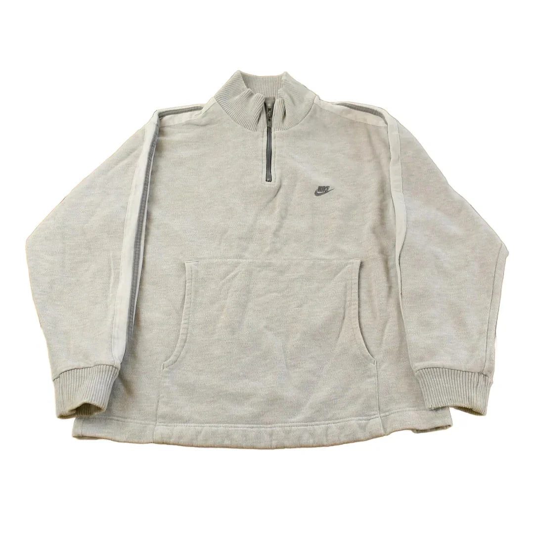 Vintage 2000s Nike Quarter Zip Sweater Men's Small / Y2K Sweater / Mini Swoosh Logo from propervintagecanada