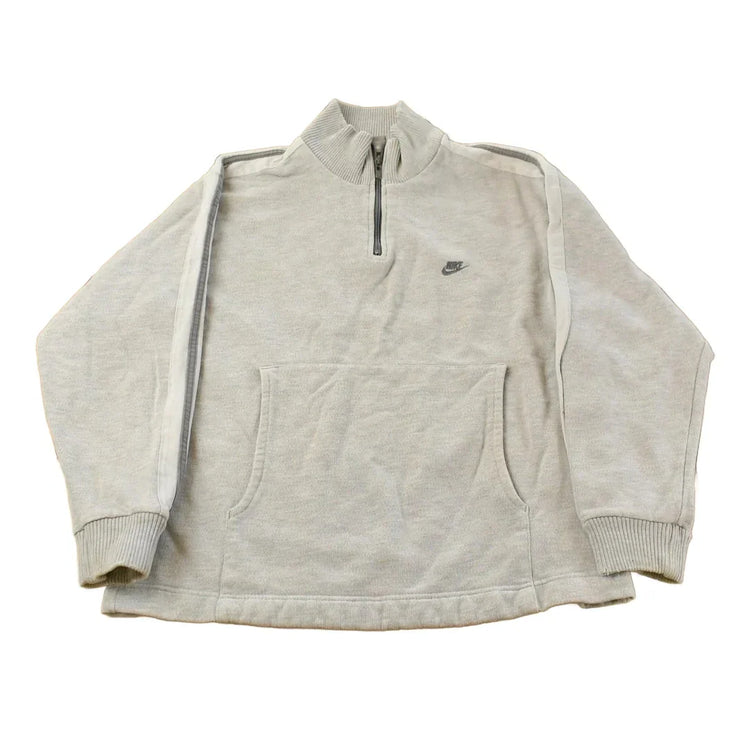 Vintage 2000s Nike Quarter Zip Sweater Men's Small / Y2K Sweater / Mini Swoosh Logo from propervintagecanada