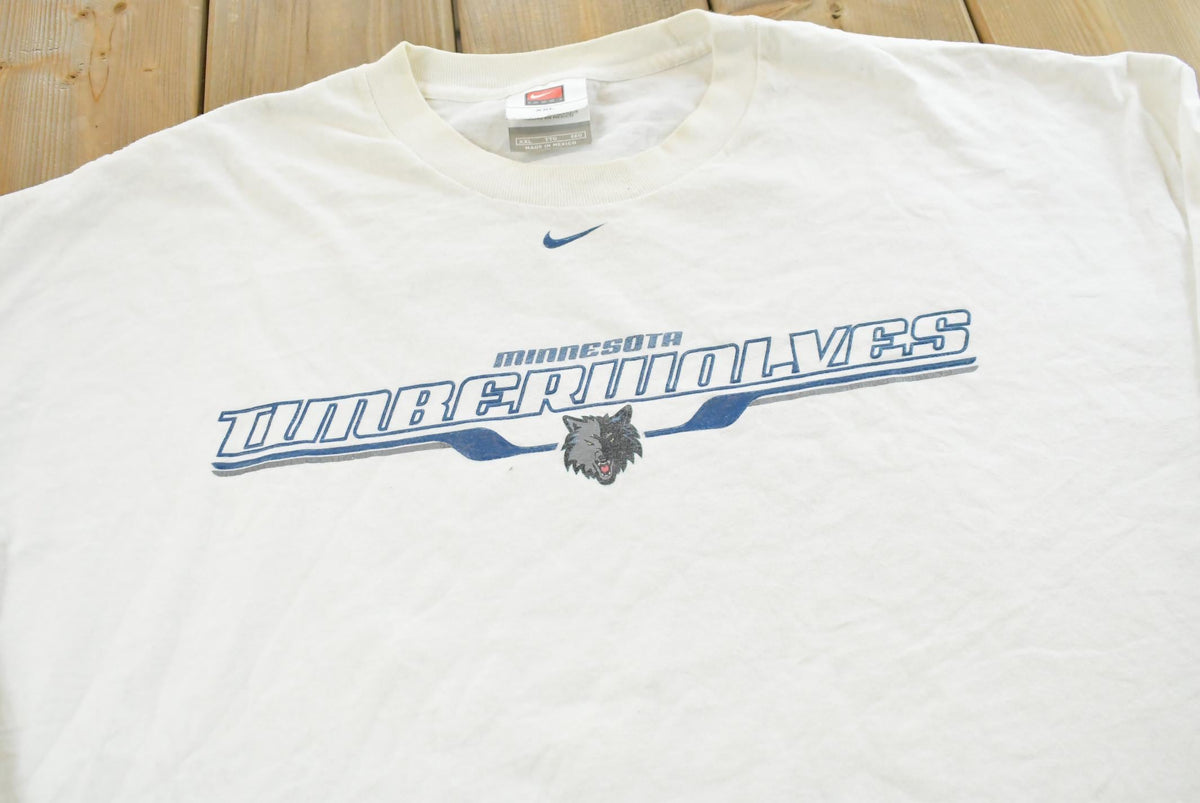 Vintage 2000s Nike Team Middle Swoosh Minnesota Timberwolves Long Sleeve Shirt Mens 2XL from propervintagecanada