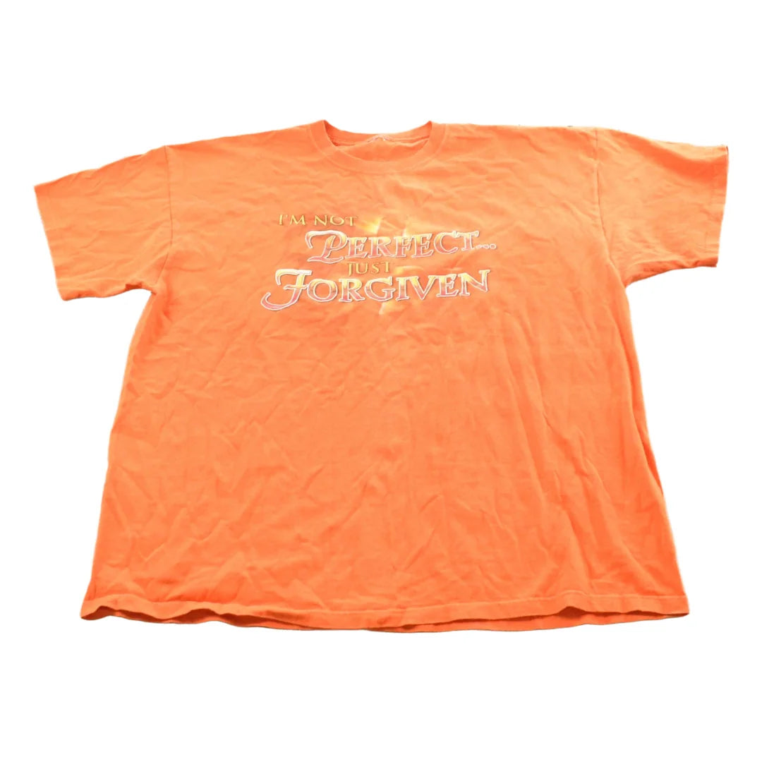 Vintage 2000s Not Perfect Just Forgiven Jesus Graphic T-Shirt Mens XL from propervintagecanada