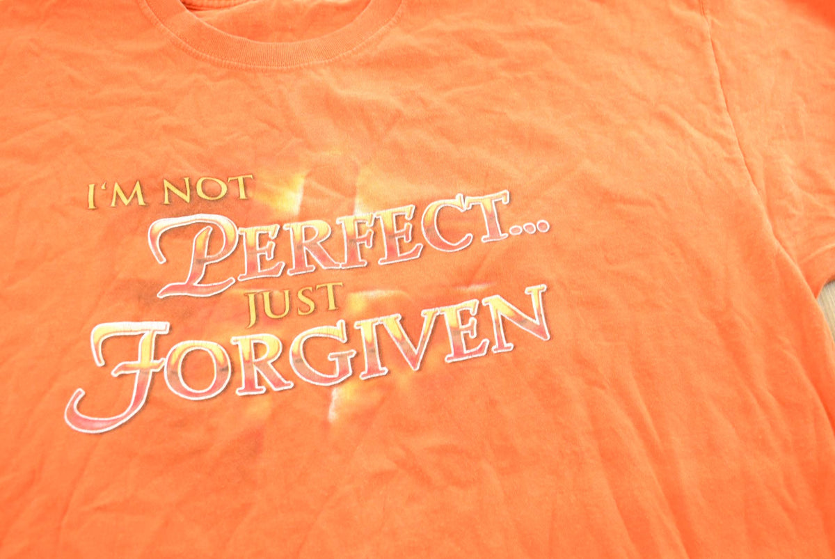 Vintage 2000s Not Perfect Just Forgiven Jesus Graphic T-Shirt Mens XL from propervintagecanada