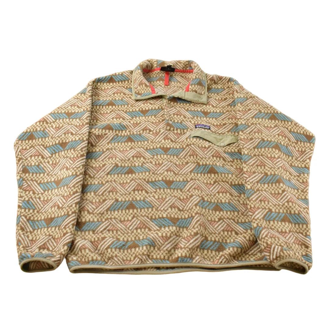 Vintage 2000s Patagonia Synchilla Aztec Navajo Fleece Snap T Fleece Sweater Men's Large from propervintagecanada