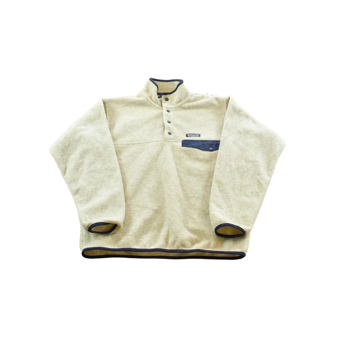 Vintage 2000s Patagonia Synchilla Oatmeal Snap-T Fleece Sweater Men's M from propervintagecanada