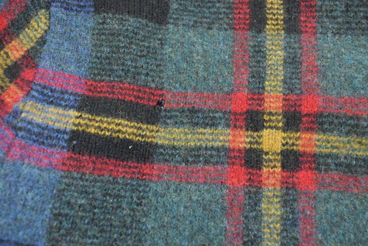 Vintage 2000s Polo By Ralph Lauren Shawl Wool Knit Plaid Sweater Men's S from propervintagecanada