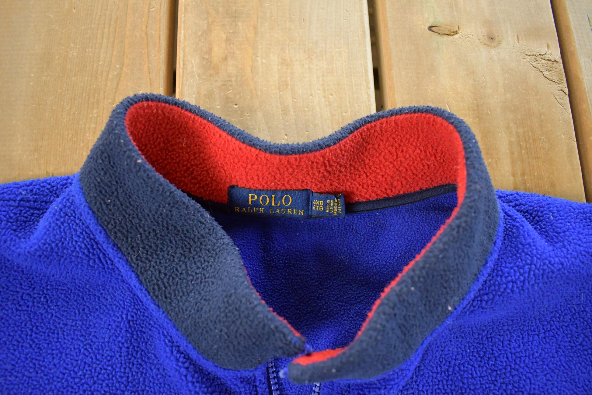 Vintage 2000s Polo Ralph Lauren Embroidered Fleece Sweater Men's 6XL from propervintagecanada