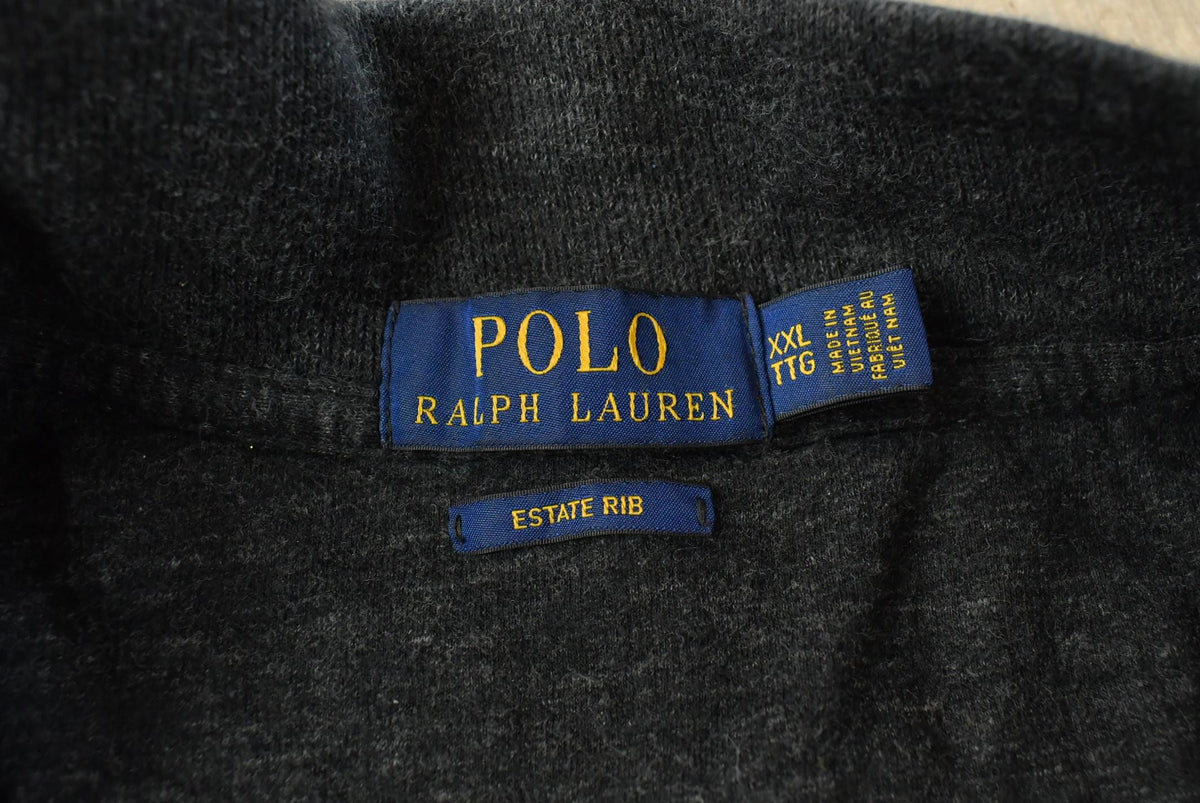 Vintage 2000s Polo Ralph Lauren Estate Rib Quarter Zip Sweatshirt Men's XXL from propervintagecanada