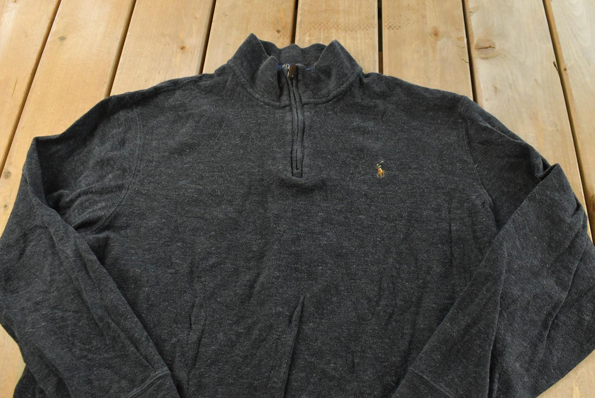 Vintage 2000s Polo Ralph Lauren Estate Rib Quarter Zip Sweatshirt Men's XXL from propervintagecanada