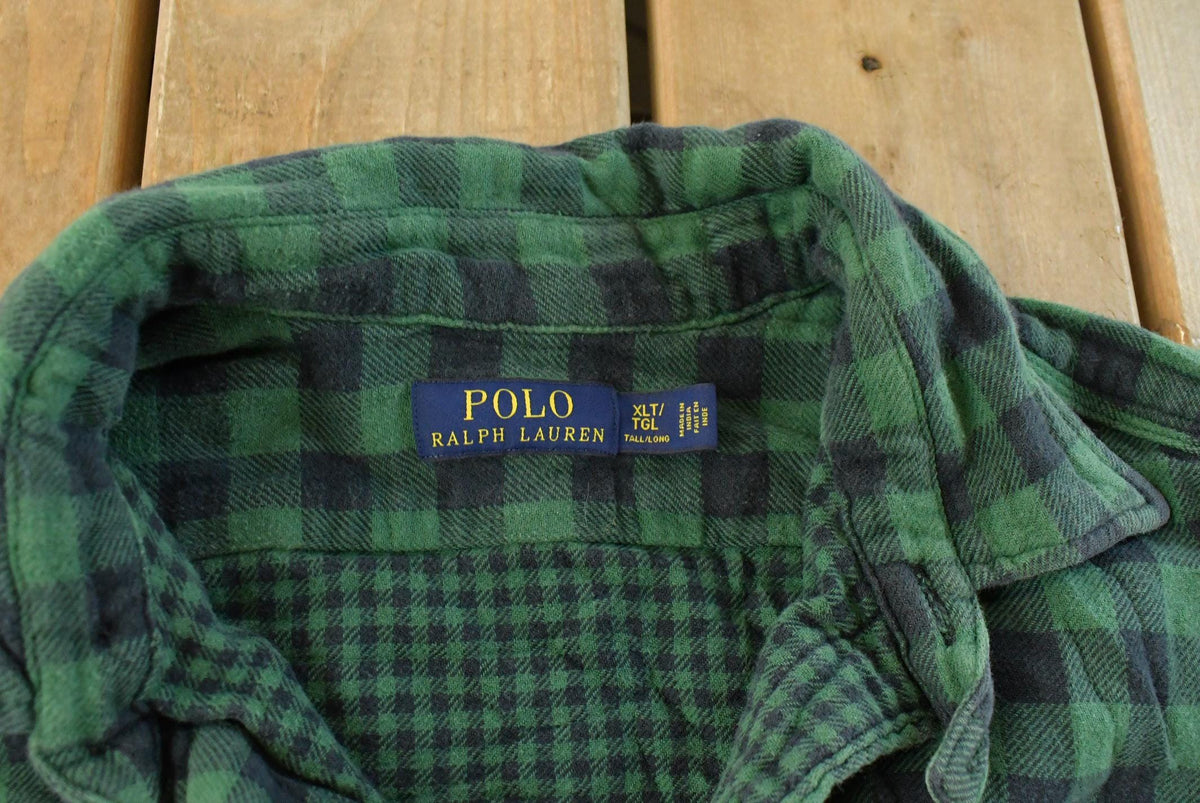 Vintage 2000s Polo Ralph Lauren Flannel Button Up Shirt Men's XL Tall from propervintagecanada