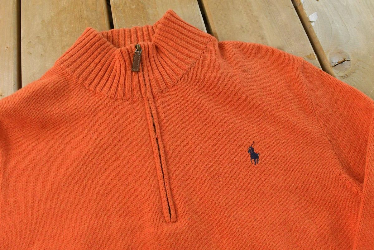 Vintage 2000s Polo Ralph Lauren Knit Quarter Zip Sweatshirt Men's L from propervintagecanada