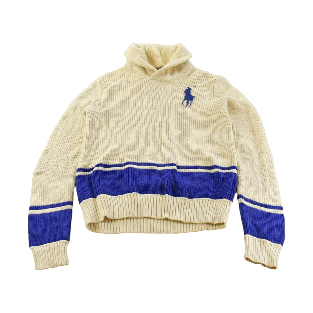 Vintage 2000s Polo Ralph Lauren Knit Shawl Collar Sweater Youth XL from propervintagecanada