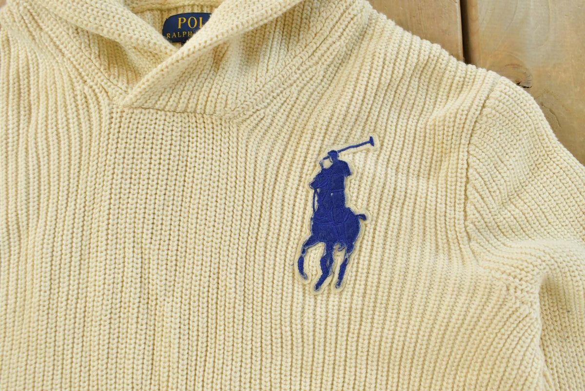 Vintage 2000s Polo Ralph Lauren Knit Shawl Collar Sweater Youth XL from propervintagecanada