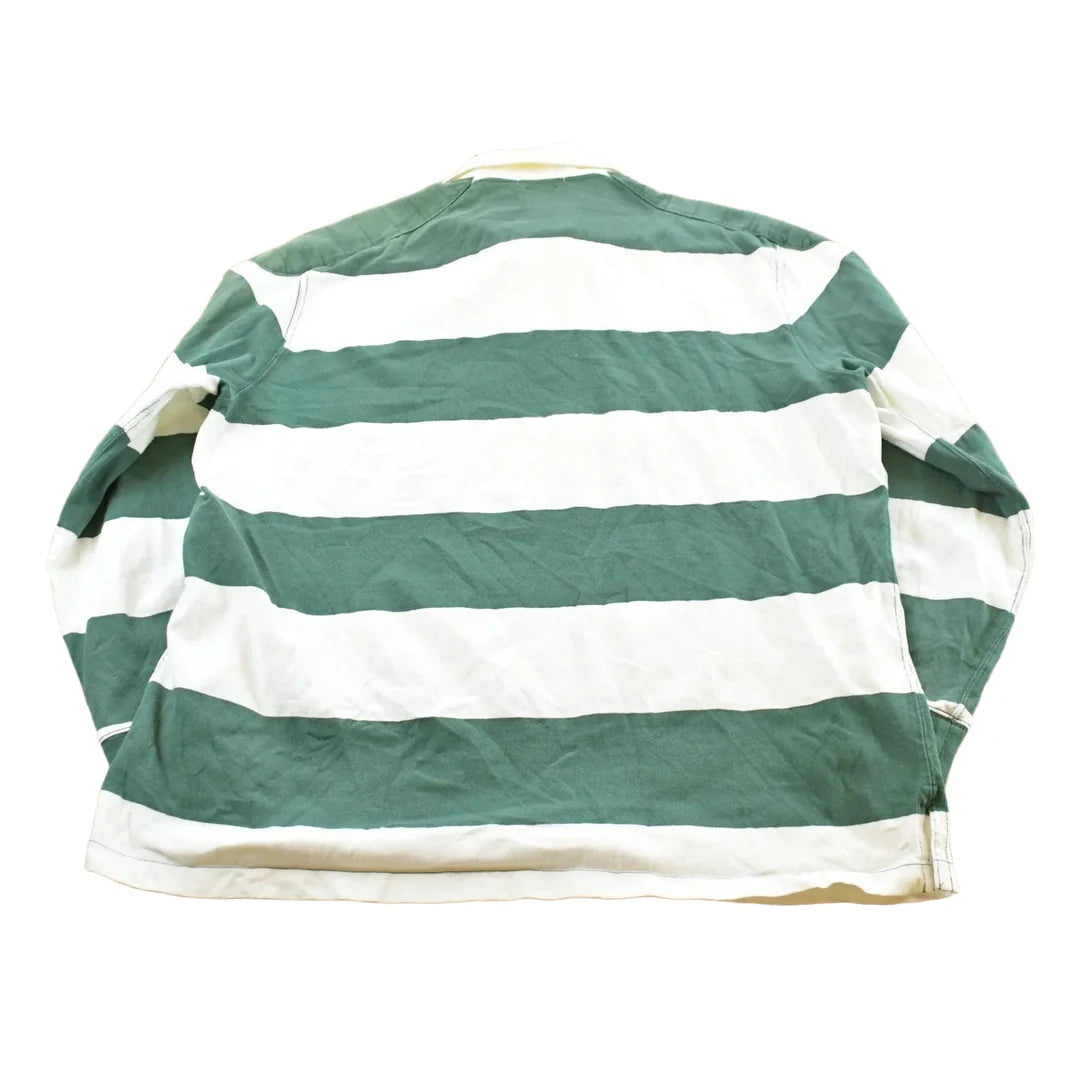 Vintage 2000s Polo Ralph Lauren Striped Long Sleeve Rugby Collared Quarter Button Shirt Men's XL from propervintagecanada