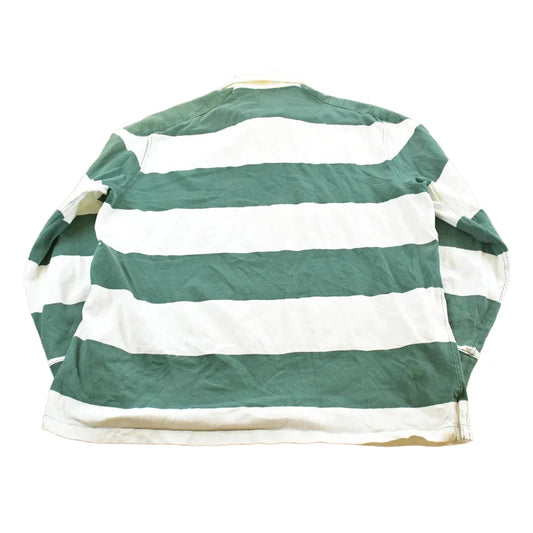 Vintage 2000s Polo Ralph Lauren Striped Long Sleeve Rugby Collared Quarter Button Shirt Men's XL from propervintagecanada