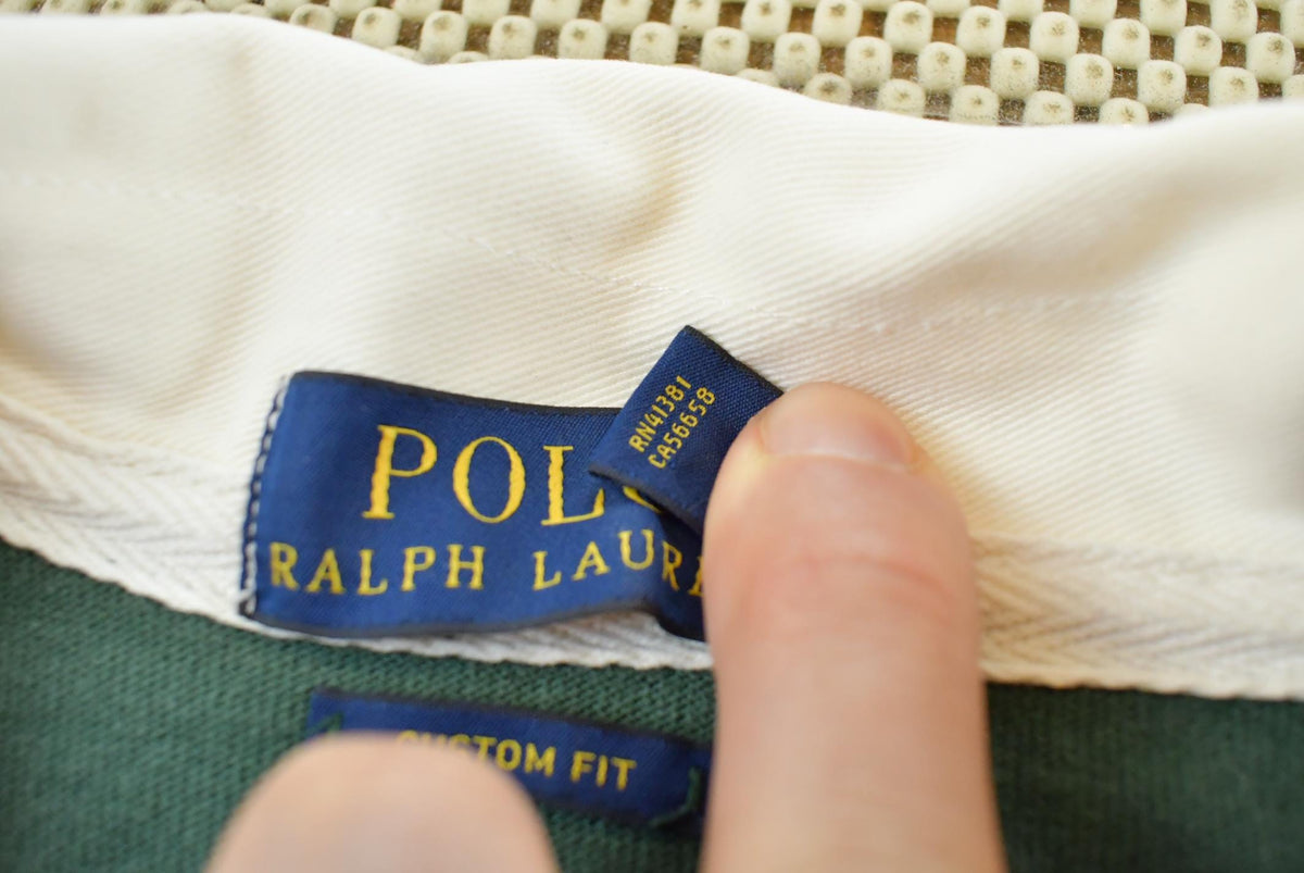 Vintage 2000s Polo Ralph Lauren Striped Long Sleeve Rugby Collared Quarter Button Shirt Men's XL from propervintagecanada
