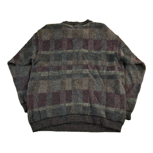 Vintage 2000s Porto Cruz Abstract Knit Crewneck Sweater Men's Medium from propervintagecanada