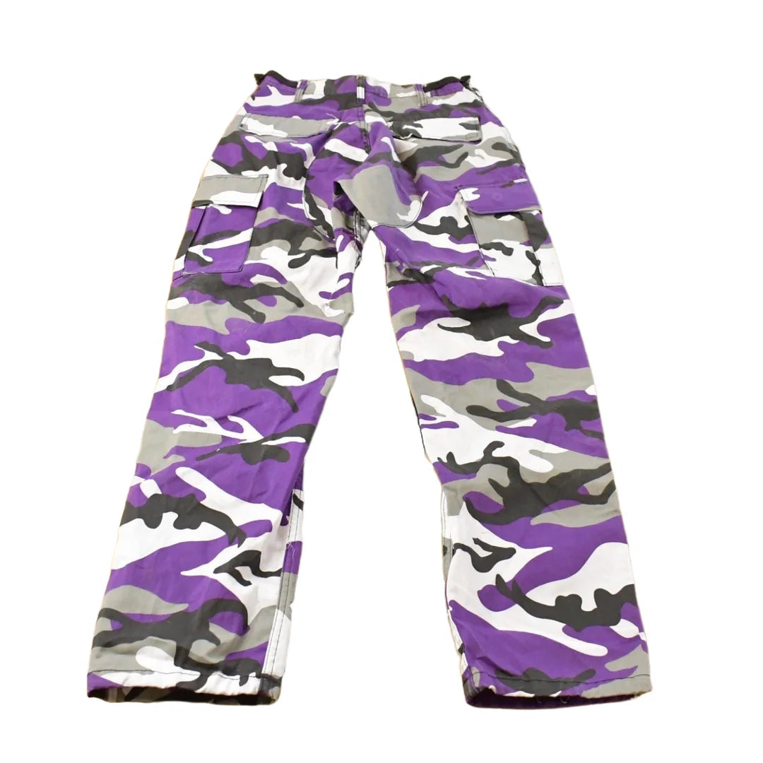 Vintage 2000s Purple Army Camouflage Cargo Pants Men's XS from propervintagecanada