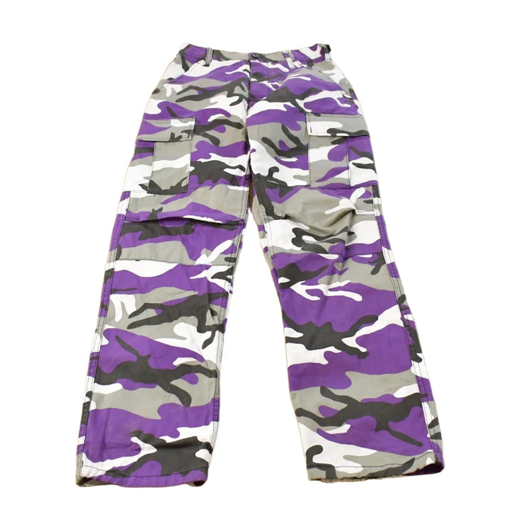 Vintage 2000s Purple Army Camouflage Cargo Pants Men's XS from propervintagecanada