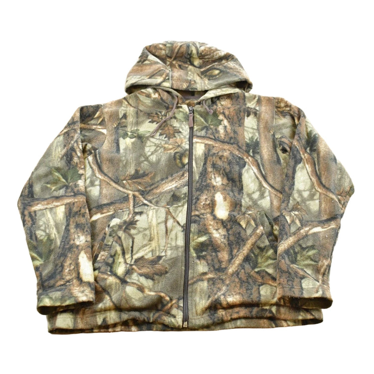 Vintage 2000s Realtree Camo Fleece Full Zip Hoodie Sweatshirt Men's S from propervintagecanada
