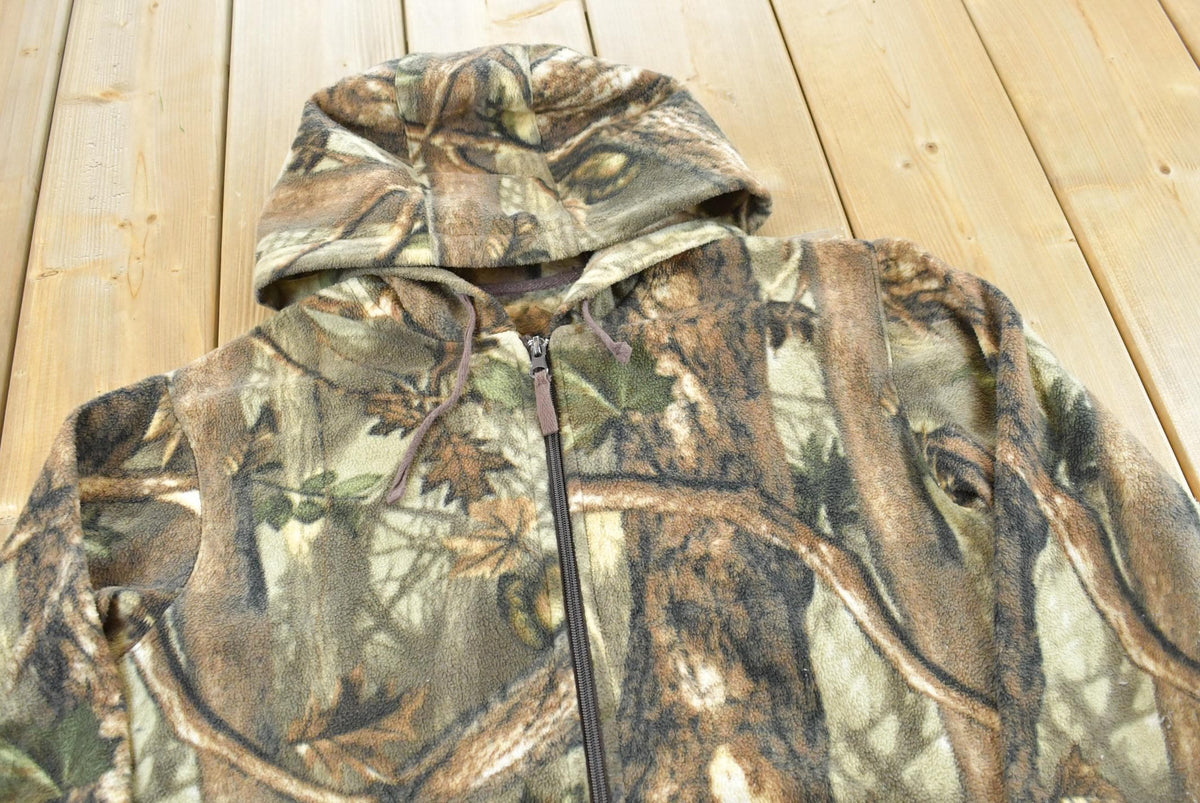 Vintage 2000s Realtree Camo Fleece Full Zip Hoodie Sweatshirt Men's S from propervintagecanada