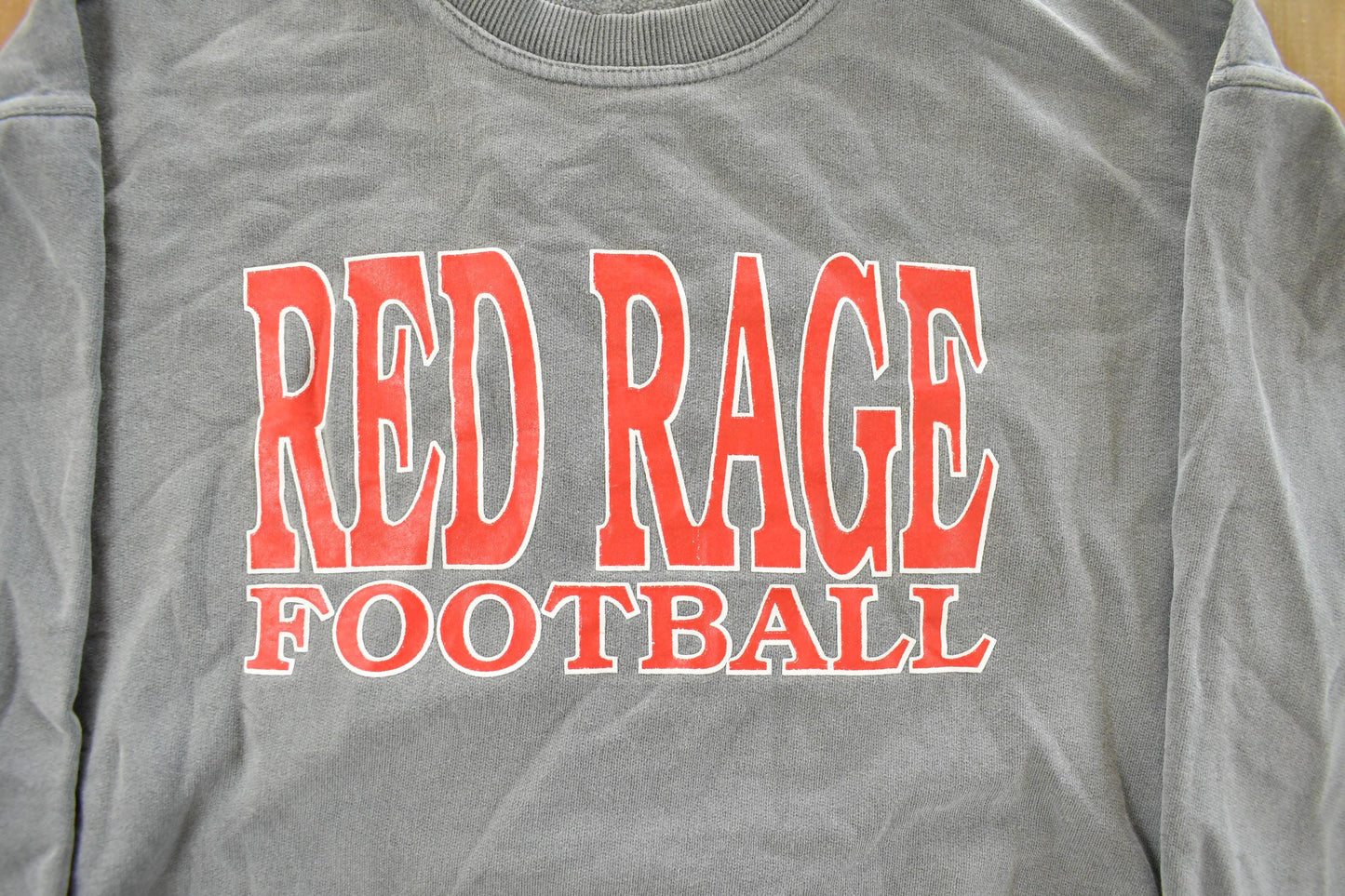 Vintage 2000s Red Rage Football Collegiate Crewneck Sweatshirt Men's Small from propervintagecanada