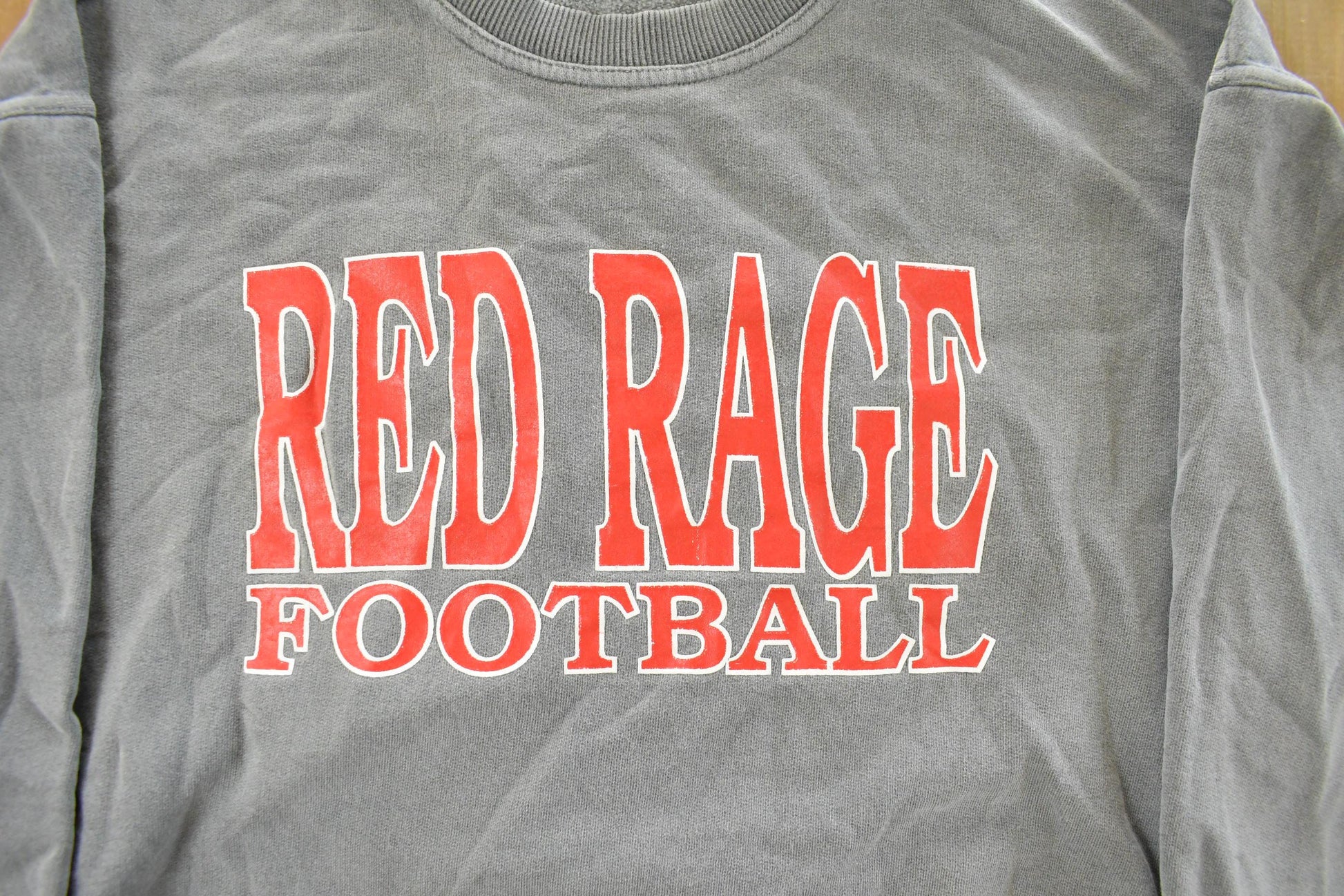 Vintage 2000s Red Rage Football Collegiate Crewneck Sweatshirt Men's Small from propervintagecanada