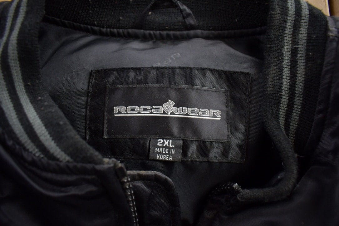 Vintage 2000s Rocawear Embroidered Zip Up Satin Jacket Men's 2XL from propervintagecanada