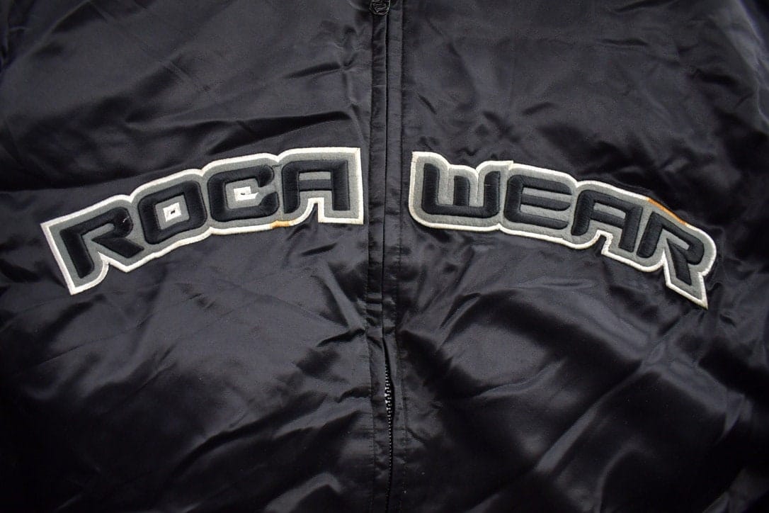 Vintage 2000s Rocawear Embroidered Zip Up Satin Jacket Men's 2XL from propervintagecanada