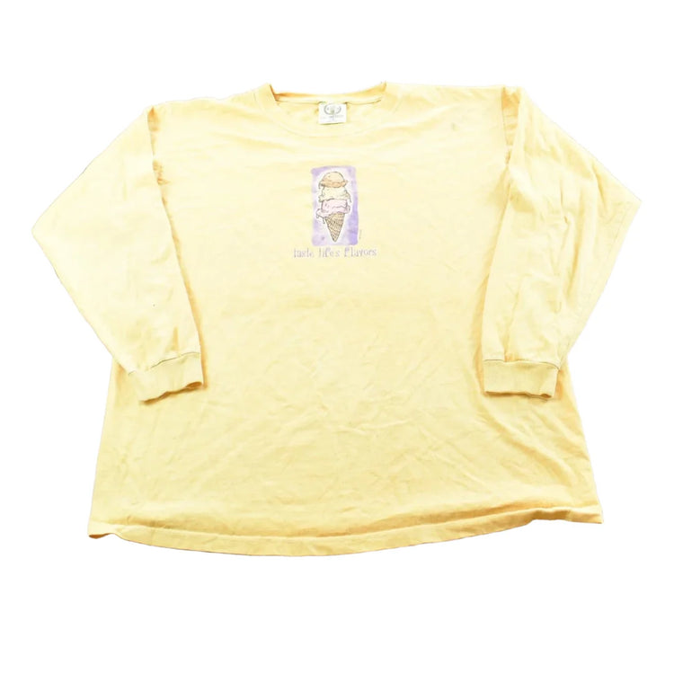 Vintage 2000s Taste Life's Flavors Ice Cream Cone Long Sleeve T Shirt Men's L from propervintagecanada