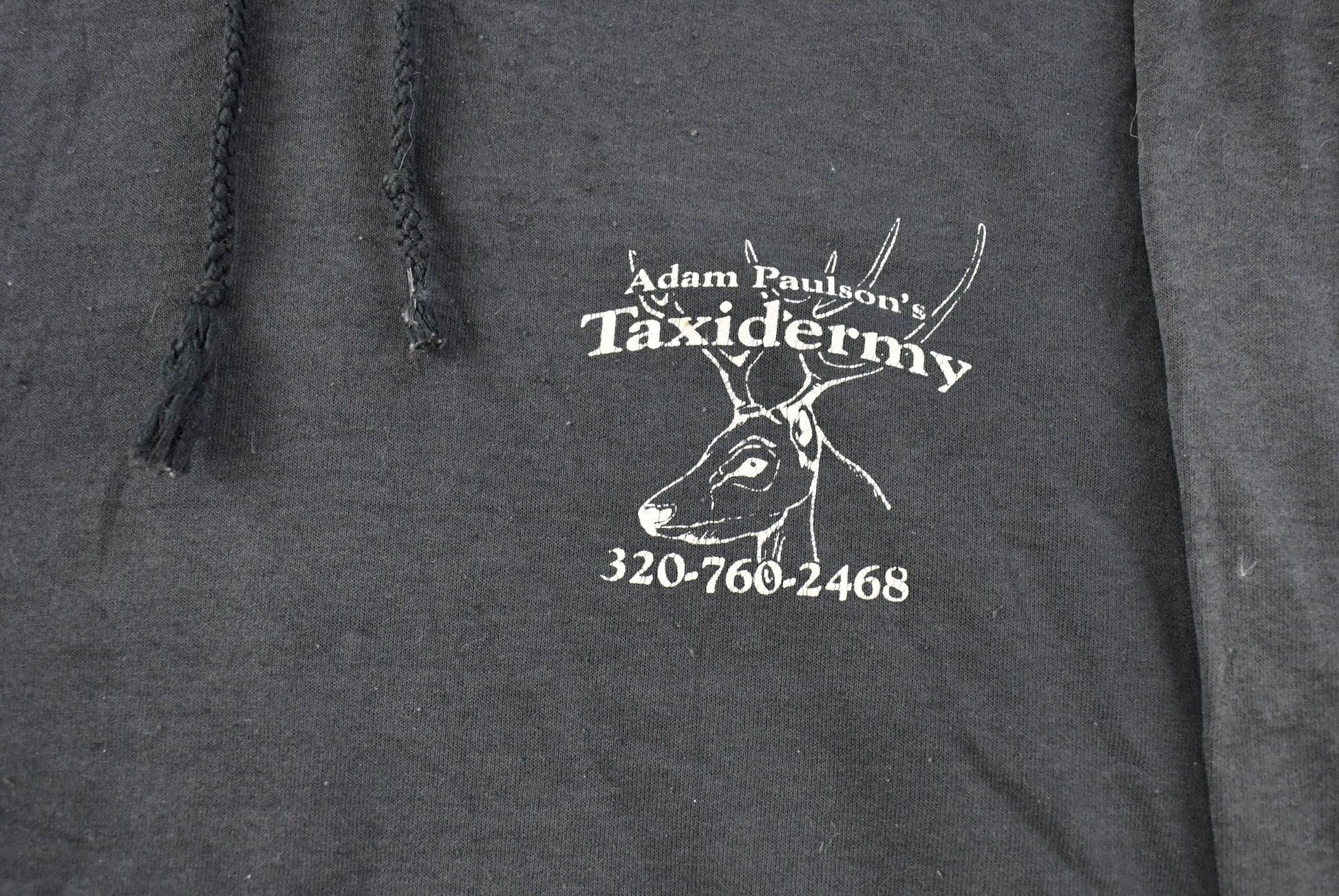 Vintage 2000s Taxidermy Deer Hoodie Sweatshirt Men's M-L from propervintagecanada