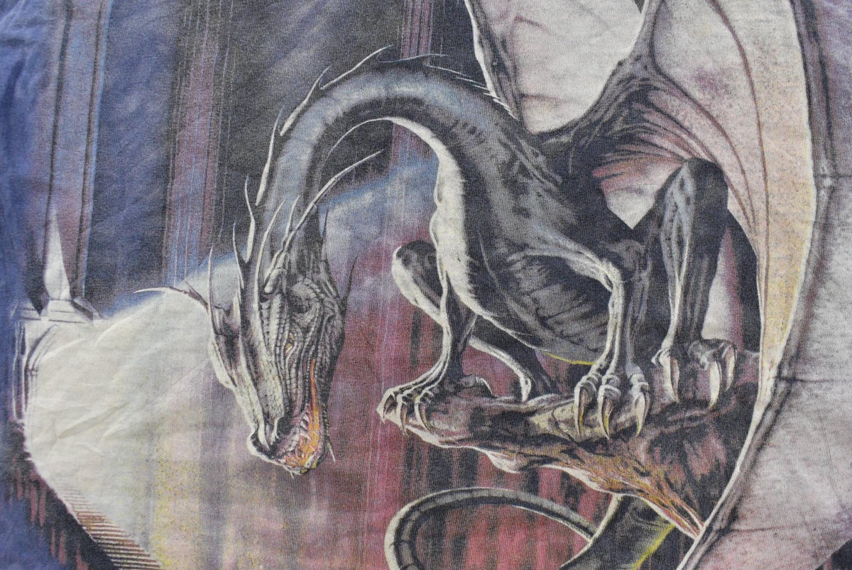 Vintage 2000s The Mountain Dragon All Over Print Graphic T-Shirt Men's L from propervintagecanada